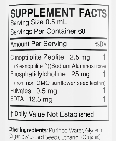CytoDetox+ (CytoDetoxPlus) Zeolites Clinoptilolite with EDTA 1oz tincture